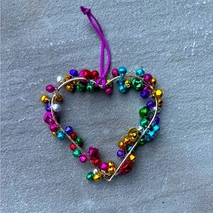 New🌟Anthropologie-Confetti Jingle Bell Heart Ornament